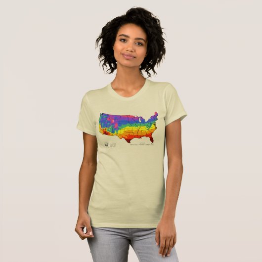 NOAA gemiddelde dagelijkse gemiddelde temperaturen T-shirt (Voorkant volledig)