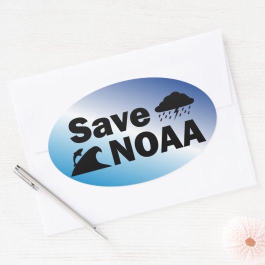 NOAA-Stickers opslaan Ovale Sticker (Envelop)