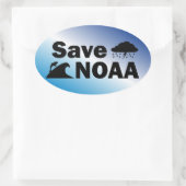 NOAA-Stickers opslaan Ovale Sticker (Tas)