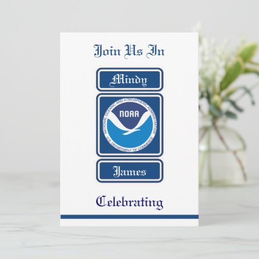 NOAA Wedding Invitation Kaart (Staand voorkant)