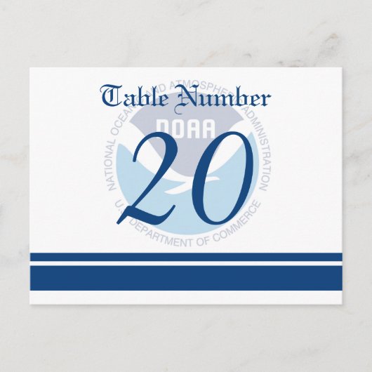 NOAA Wedding Table Nimber Briefkaart (Voorkant)