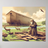 Noach bereidt de grote ark voor poster (Voorkant)