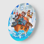 Noach tekening kinder muurklok grote klok (Hoek)