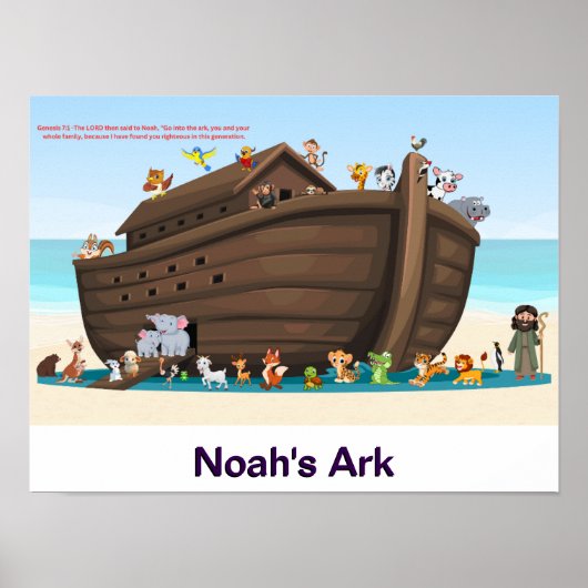 Noachis Ark Avontuur – Speelse Dieren Paar Kunstwe Poster (Voorkant)