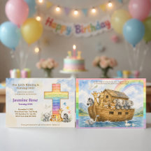 Noach's Ark Baby Dieren & Regenboog Kruis Waterver