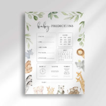 Noach's Ark Baby Shower Baby Voorspellingen Spel