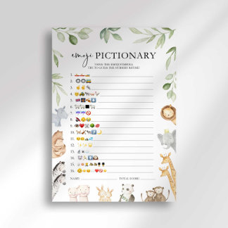Noach's Ark Baby Shower Emoji Spel Kaart