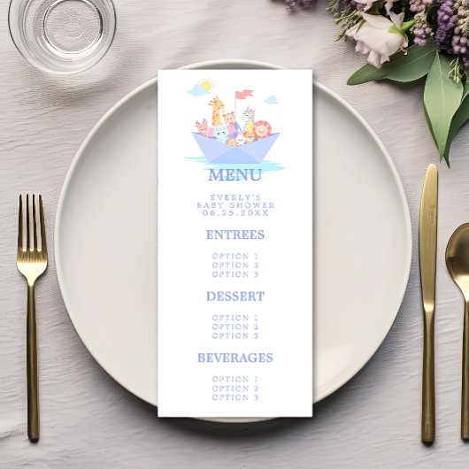 Noach's Ark Baby Shower Menu