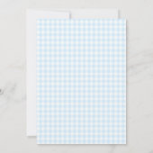 Noach's Ark baby shower uitnodiging jongen Gingham (Achterkant)