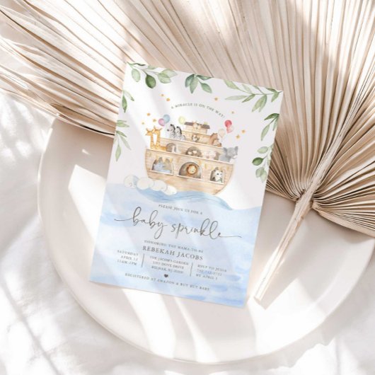 Noach's Ark Baby Sprinkle Uitnodiging
