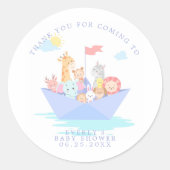 Noach's Ark Babyshower Bedankt Ronde Sticker (Voorkant)