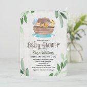 Noach's Ark Babyshower Uitnodiging (Staand voorkant)