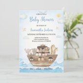 Noach's Ark babyshower uitnodiging (Staand voorkant)