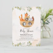Noach's Ark Babyshower Uitnodiging (Staand voorkant)