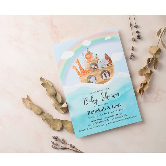 Noach's Ark Babyshower Uitnodiging