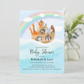 Noach's Ark Babyshower Uitnodiging (Staand voorkant)