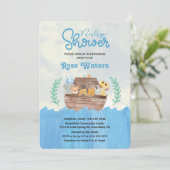 Noach's Ark Babyshower Uitnodiging (Staand voorkant)