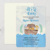 Noach's Ark Babyshower Uitnodiging (Voorkant / Achterkant)