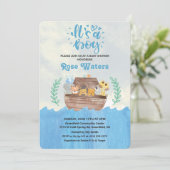 Noach's Ark Babyshower Uitnodiging (Staand voorkant)