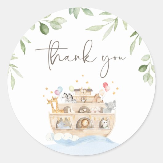 Noach's Ark bedanksticker Ronde Sticker (Voorkant)