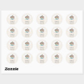 Noach's Ark Dieren Ivoor Gingham Ronde Sticker (Vel)
