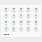 Noach's Ark Dieren Mint Gingham Ronde Sticker (Vel)