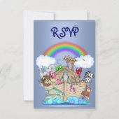 NOACH'S ARK DIEREN RSVP BLAUW KAART (Voorkant)