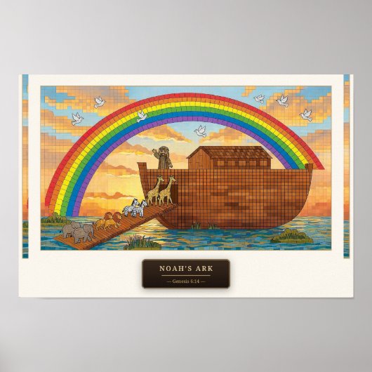 Noach's Ark — kubus mozaïek Poster (Voorkant)