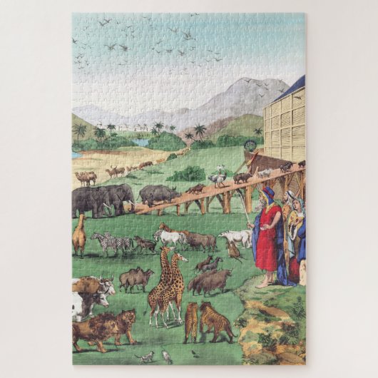 Noach's ark met dieren legpuzzel (Verticaal)