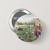 Noachs ark met dieren ronde button 5,7 cm (Voorkant /achterkant)