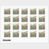 Noach's ark met dieren vierkante sticker (Vel)
