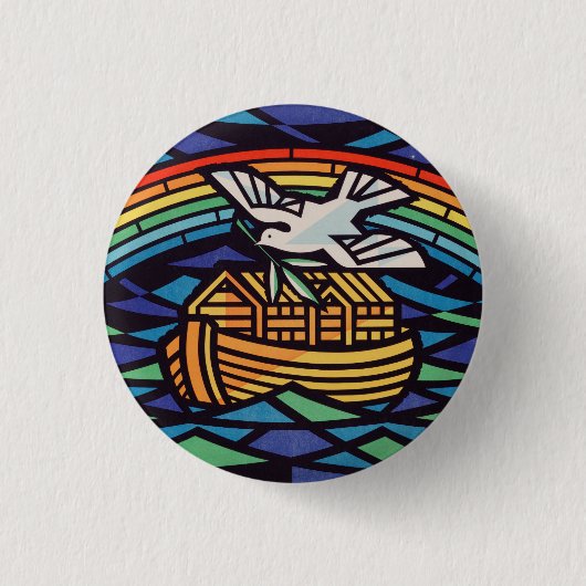 Noach's ark met Heilige Geest Ronde Button 3,2 Cm (Voorkant)