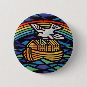 Noach's ark met Heilige Geest Ronde Button 5,7 Cm