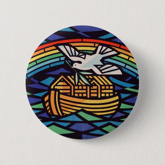 Noach's ark met Heilige Geest Ronde Button 5,7 Cm (Voorkant)