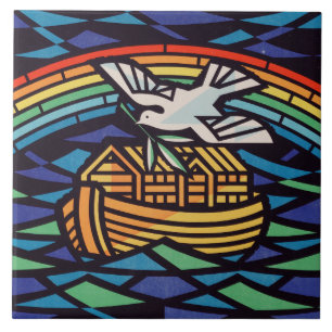 Noach's ark met Heilige Geest Tegeltje