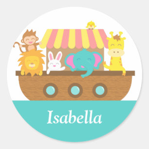 Noach's Ark, Mooie Dieren op het Schip Ronde Sticker