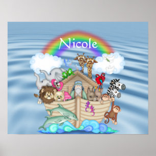 NOACH'S ARK Regenboog NURSERIJ DECORATIE Poster