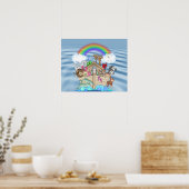 NOACH'S ARK Regenboog NURSERIJ DECORATIE Poster (Keuken)