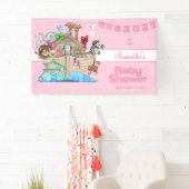 Noach's Ark Roze Baby Shower Spandoek (Insitu)