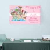 Noach's Ark Roze Baby Shower Spandoek (Beurs)