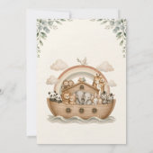 Noach's Ark Tweeling Baby Shower Kaart (Achterkant)