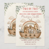 Noach's Ark Tweeling Baby Shower Kaart (Voorkant / Achterkant)