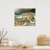Noachs Ark van Edward Hicks, Vintage Volkskunst Poster (Keuken)