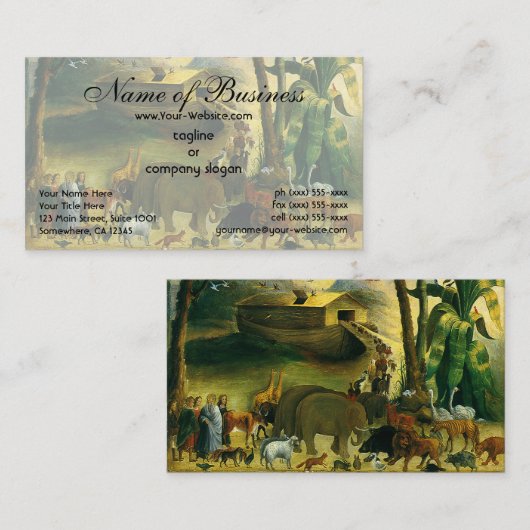 Noach's ark van Joseph Henry Hidley Visitekaartje (Voorkant / Achterkant)