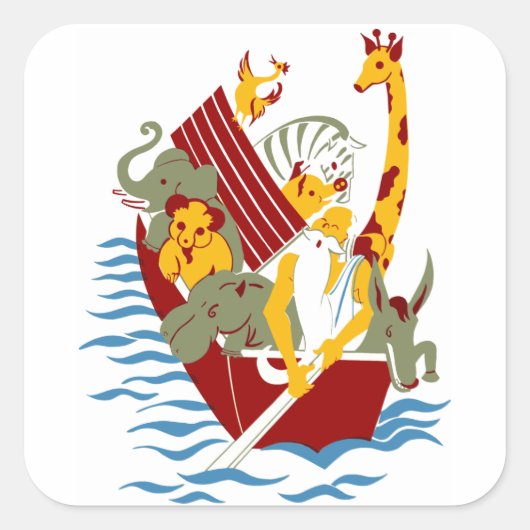 Noachs ark vierkante sticker (Voorkant)