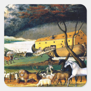 Noachs ark vierkante sticker
