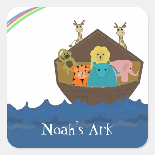 Noach's ark vierkante sticker (Voorkant)