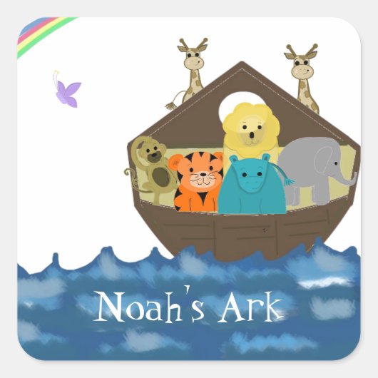 Noach's ark vierkante sticker (Voorkant)