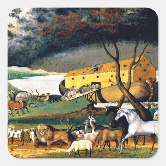 Noach's ark vierkante sticker (Voorkant)