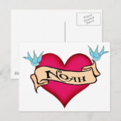 Noah - Aangepast Tattoo T-shirts en cadeautjes Briefkaart (Voorkant / Achterkant)